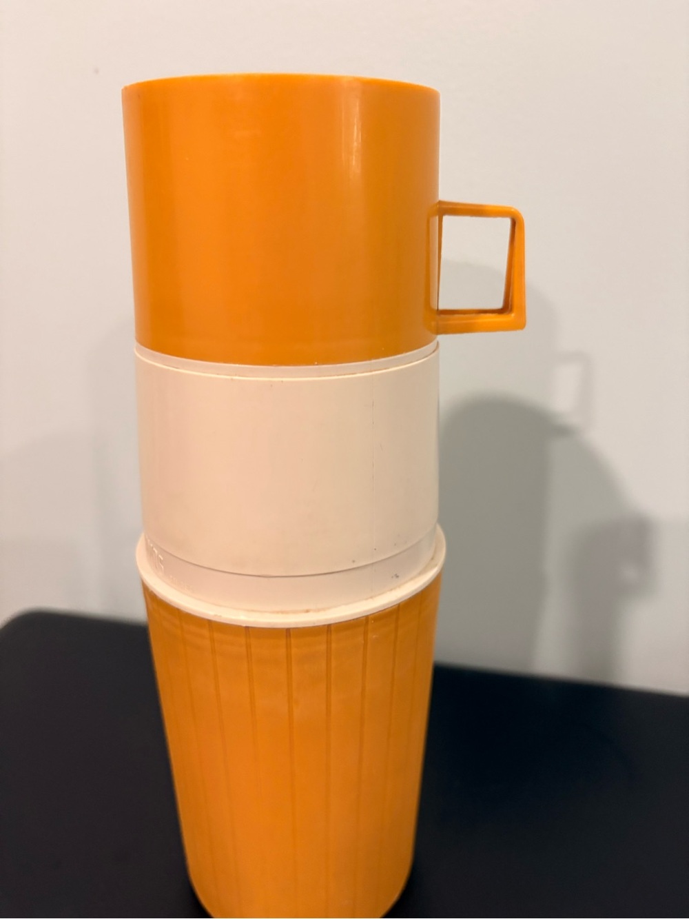 Vintage Thermos Orange Model P-15 Vacuum Insulated Bottle 10oz With Cup